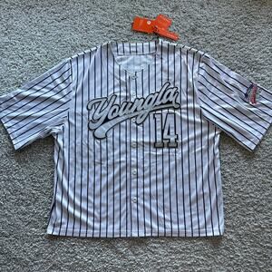 Men's YoungLA GrandSlamBaseballJersey 3002EmbroideredLogo, XL, NWT, WhiteStripe